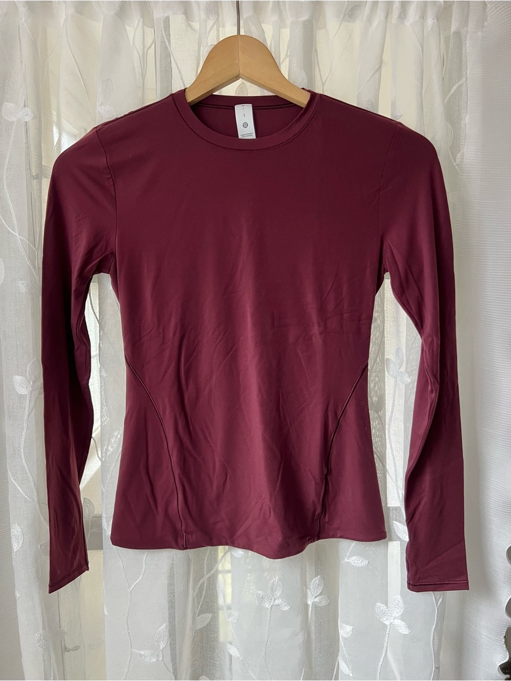 lululemon athletica Long-Sleeve Stretchy Burgundy Shirt